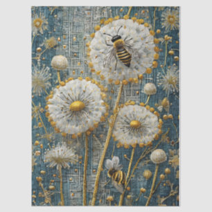 Golden Bee & Wildflower, Dandelion Garden Tissue Paper