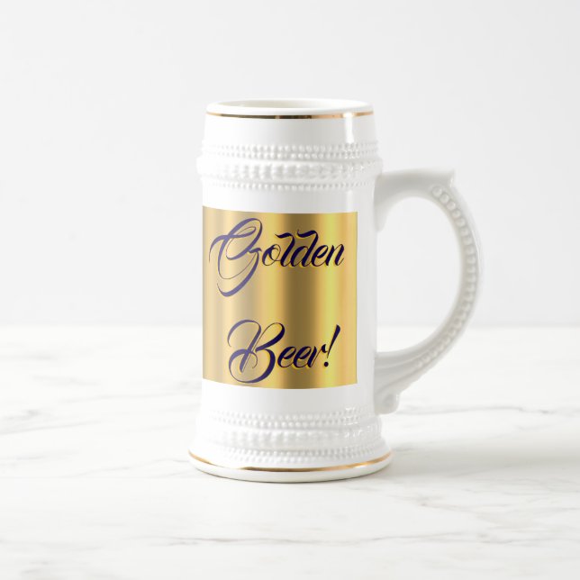 Golden Beer! on golden design #8 Beer Stein (Right)