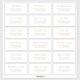 Golden Beige Script 18 Guest Address Labels