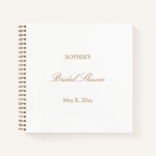 Golden Beige Script Bridal Shower Guest Book