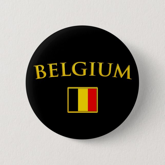 Golden Belgium Pinback Button (Front)