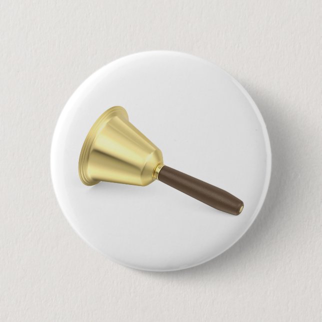 Golden bell with a wooden handle button (Front)