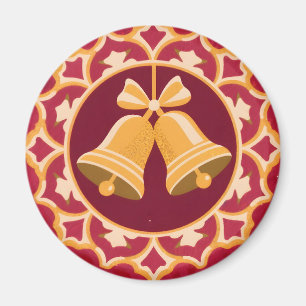 Golden Bells in a Circular Frame Magnet