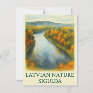 Golden Bend – Autumn in Sigulda Postcard