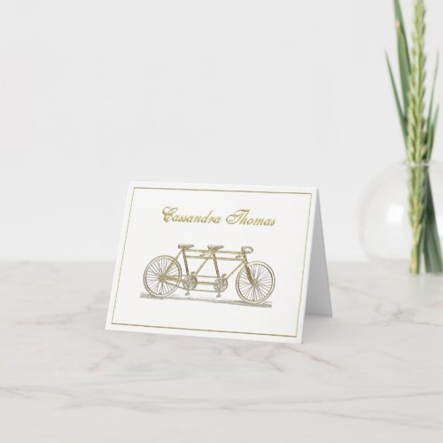 Golden Bicycle Built For Two Frame H Thank You Card