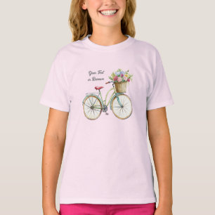 Golden Bicycle with Flower Basket Vintage T-Shirt
