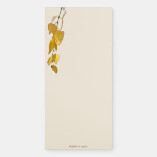 Golden Birch Autumn Botanical To-Do List Magnetic Notepad