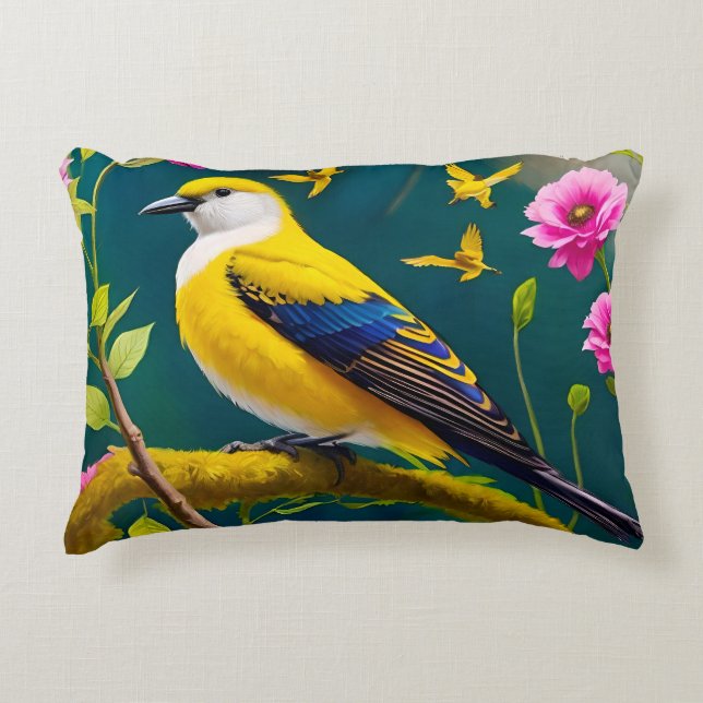 Golden Bird Accent Pillow (Front)