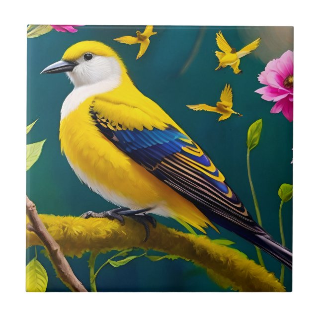 Golden Bird Ceramic Tile (Front)