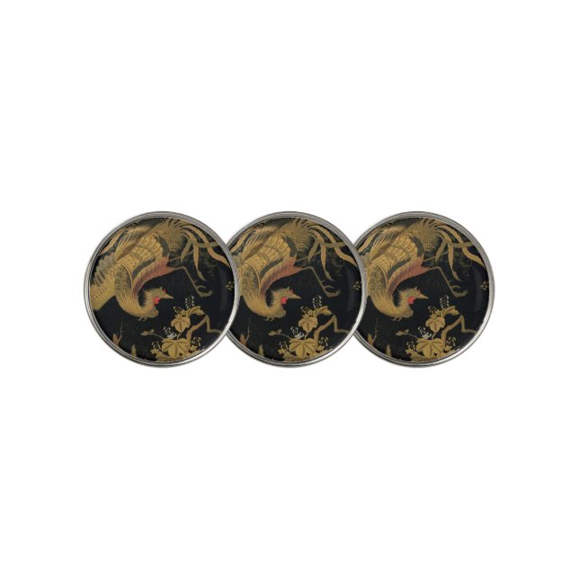 Golden Bird Japanese Classic Antique Golf Ball Marker (3 Up)