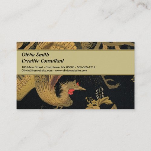 Golden Bird Japanese Rich Classic Art Business Card