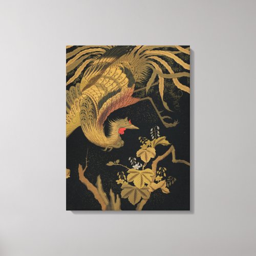 Golden Bird Japanese Rich Classic Art Canvas Print