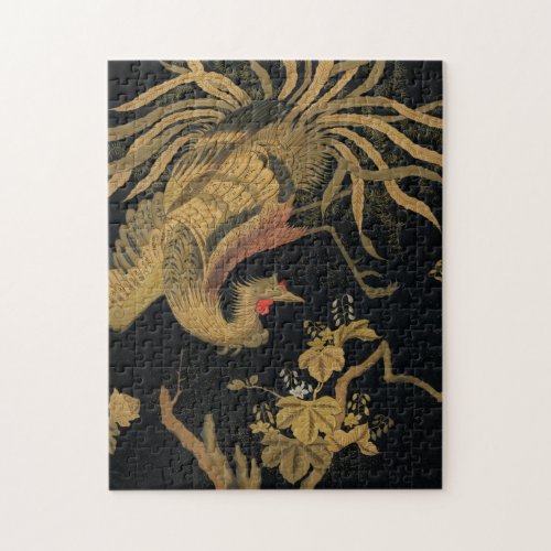 Golden Bird Japanese Rich Classic Art Jigsaw Puzzle