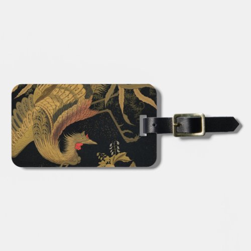 Golden Bird Japanese Rich Classic Art Luggage Tag