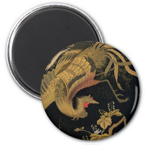 Golden Bird Japanese Rich Classic Art Magnet