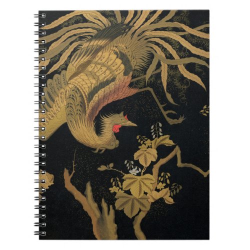 Golden Bird Japanese Rich Classic Art Notebook