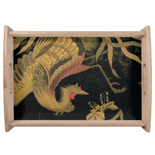 Golden Bird Japanese Rich Classic Art Serving Tray