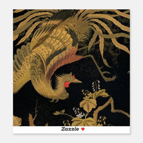 Golden Bird Japanese Rich Classic Art Sticker