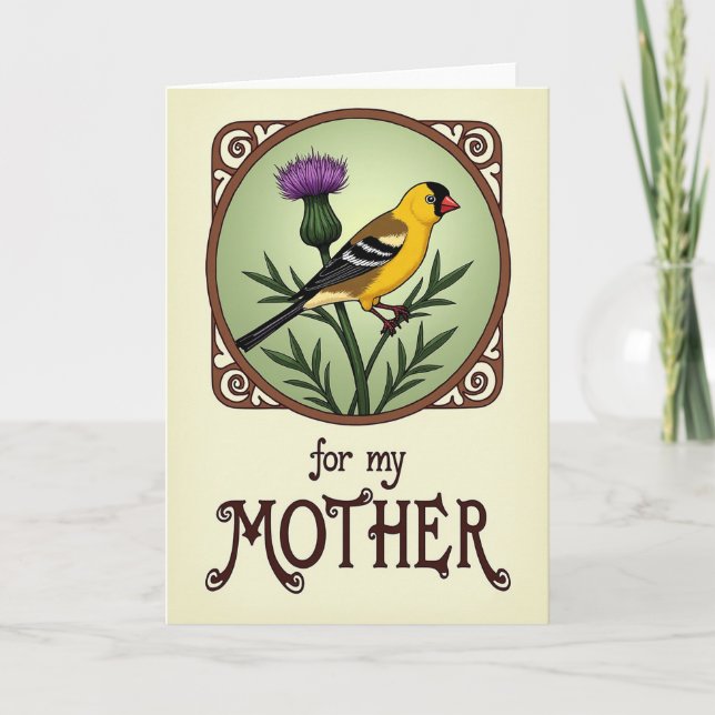 Golden Bird Mothers Day Card (Front)