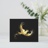 Golden Bird on Black Background (Standing Front)