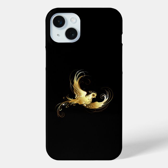 Golden Bird on Black Background Case-Mate iPhone Case (Back)