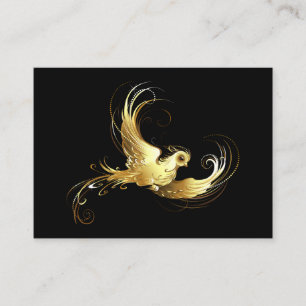 Golden Bird on Black Background Enclosure Card