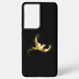 Golden Bird on Black Background Samsung Galaxy S21 Ultra Case