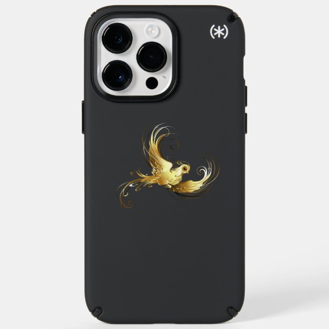 Golden Bird on Black Background Speck iPhone Case (Front)