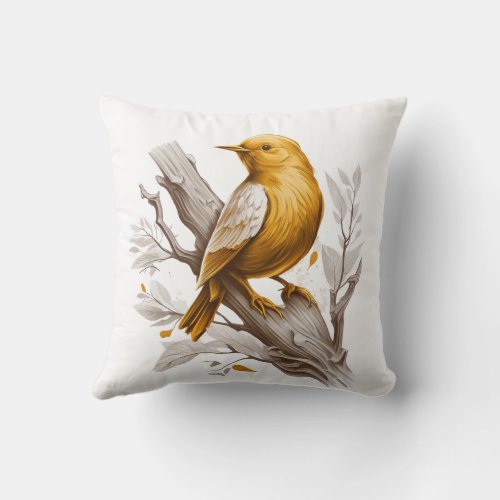 Golden Bird sitting on my pillow