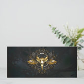 Golden Bird Skull on Black background (Standing Front)