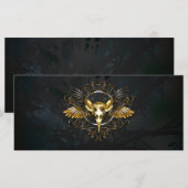 Golden Bird Skull on Black background (Front/Back)