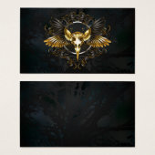 Golden Bird Skull on Black background (Front & Back)