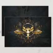 Golden Bird Skull on Black background (Front/Back)