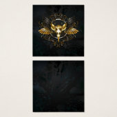 Golden Bird Skull on Black background (Front & Back)
