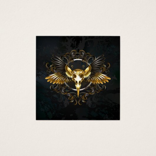 Golden Bird Skull on Black background (Front)