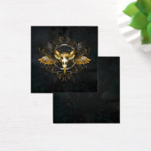 Golden Bird Skull on Black background (Desk)
