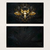 Golden Bird Skull on Black background (Front & Back)