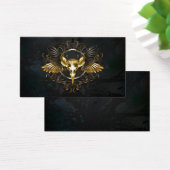 Golden Bird Skull on Black background (Desk)