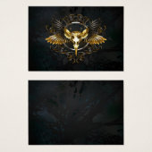 Golden Bird Skull on Black background (Front & Back)