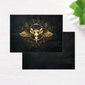 Golden Bird Skull on Black background (Desk)