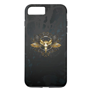 Golden Bird Skull on Black background iPhone 8 Plus/7 Plus Case