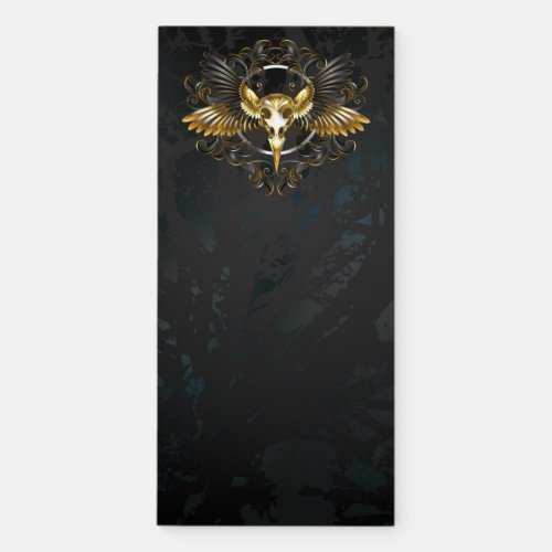 Golden Bird Skull on Black background Magnetic Notepad