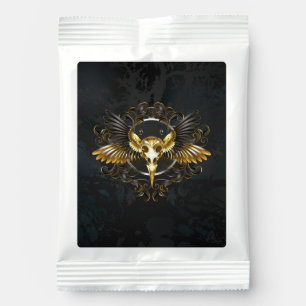 Golden Bird Skull on Black background Margarita Drink Mix