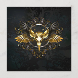 Golden Bird Skull on Black background Program