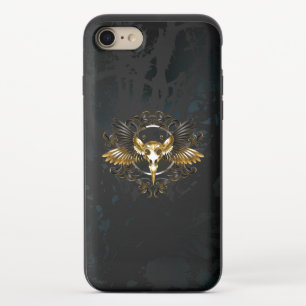 Golden Bird Skull on Black background iPhone 8/7 Slider Case