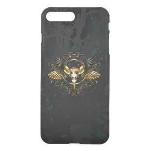 Golden Bird Skull on Black background iPhone 8 Plus/7 Plus Case