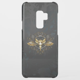 Golden Bird Skull on Black background Uncommon Samsung Galaxy S9 Plus Case