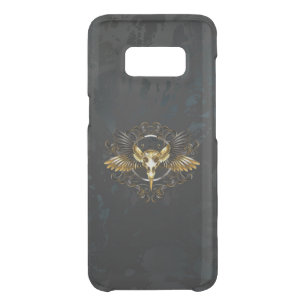 Golden Bird Skull on Black background Uncommon Samsung Galaxy S8 Case