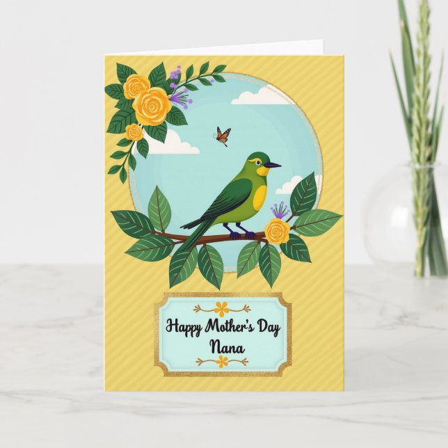 Golden Bird Sweet Mothers Day Card (Front)