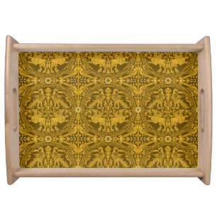Golden Birds and Griffins Serving Tray